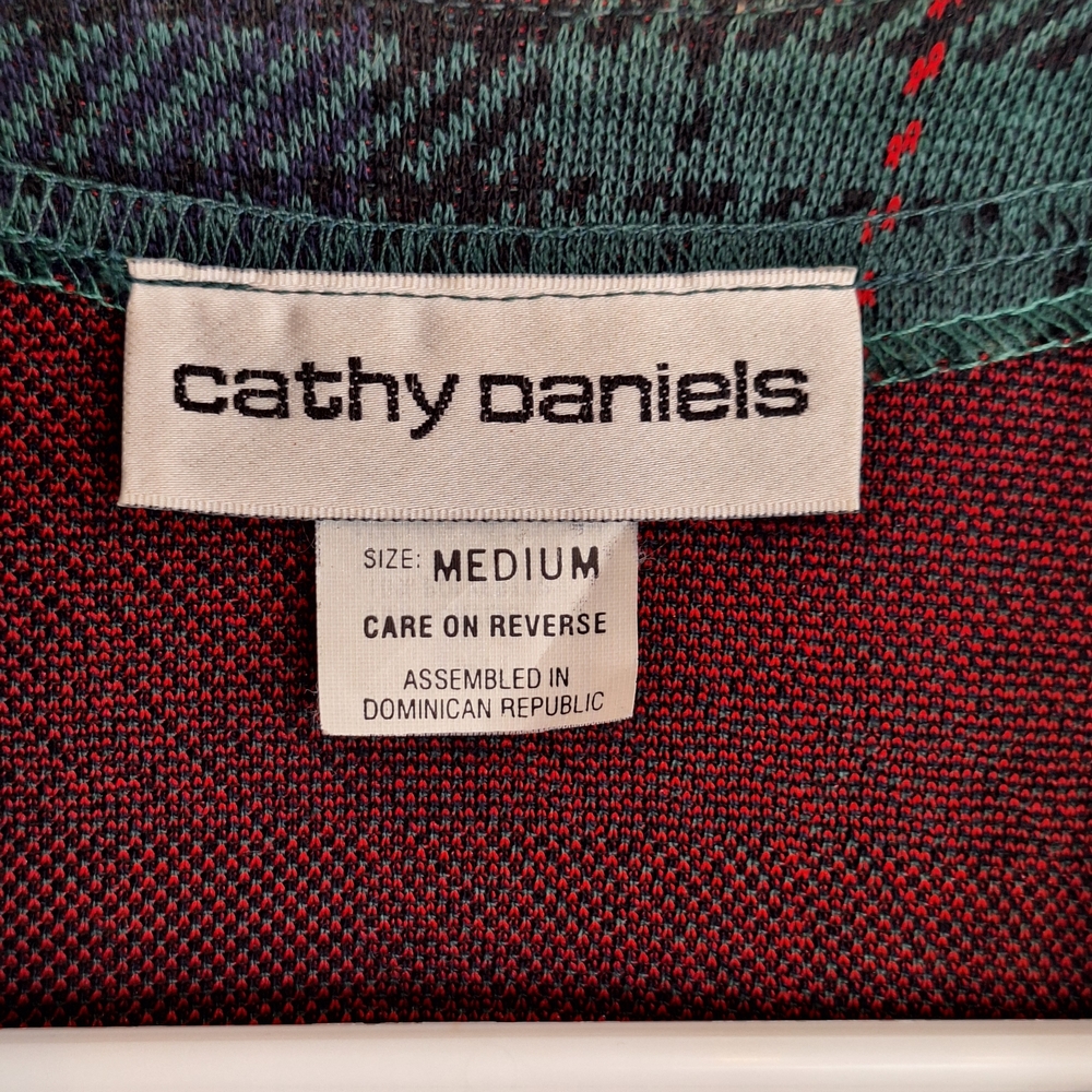 Cathy Daniels Vintage Plaid Knit Cardigan - Picture 2 of 12